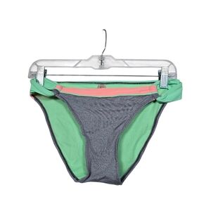 Arizona Jean Gray Green Pink Bikini Bottoms Swimwear M